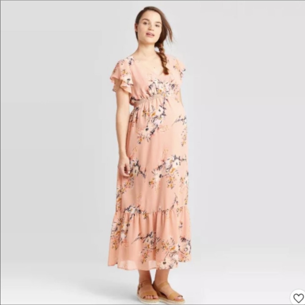 Short Sleeve Smocked Maternity Dress - Isabel Maternity by Ingrid & Isabel™